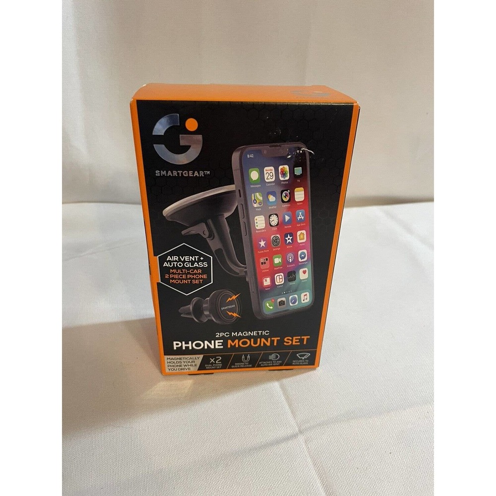 SMARTGEAR Magnetic Dual Mount Phone Holder 2 Piece Set (Air Vent / Auto Glass)